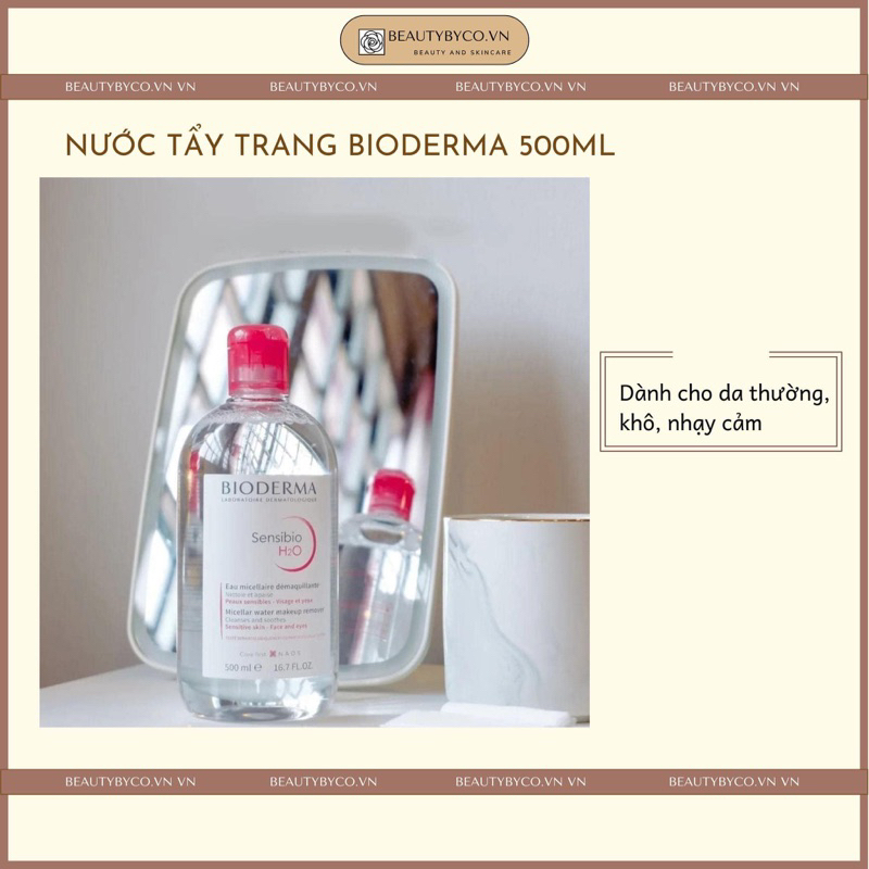 Nước tẩy trang Bioderma Micellar Sensibio H2O sạch bụi bẩn, thông thoáng da - 500ml