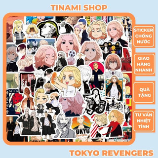50 Sticker anime Tokyo Revengers hình dán chống thấm nước trang trí laptop mũ bảo hiểm vali ghita sưu tầm