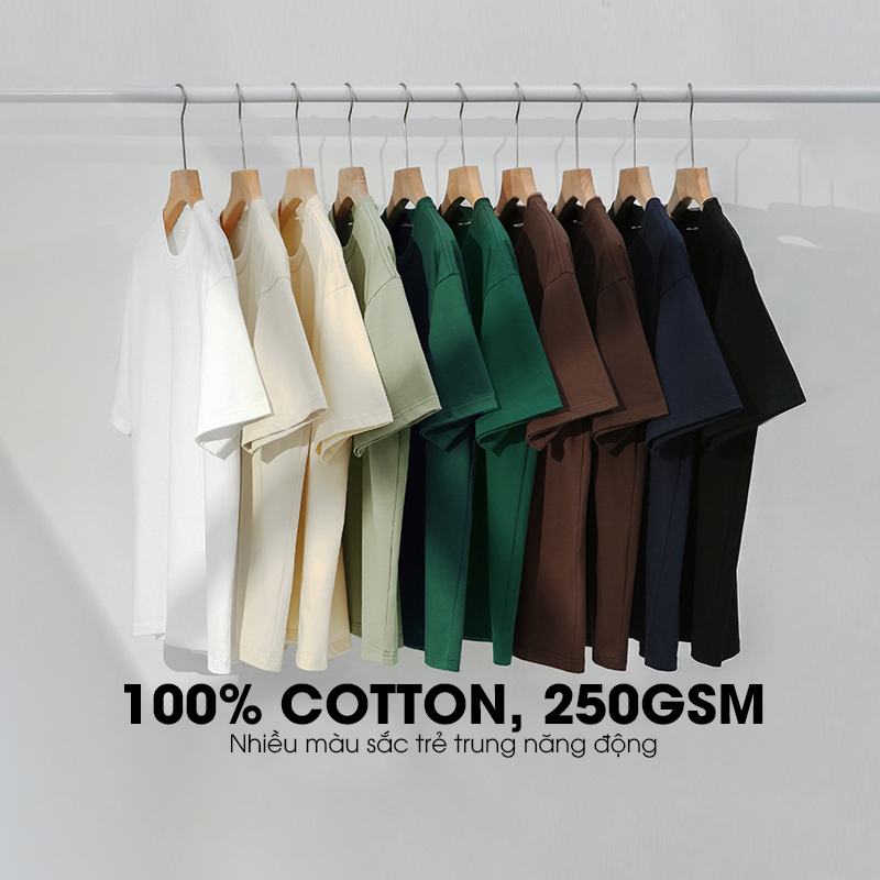 Áo Thun Trơn Version 2 Cotton 250gsm Premium Full Color FREDO