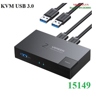 Kvm switch 2 vào 1 cổng usb 3.0 tốc độ 5gbps ugreen 15149 cao cấp