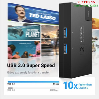 KVM Switch 2 vào 1 cổng USB 3.0 tốc độ 5Gbps Ugreen 15149 cao cấp