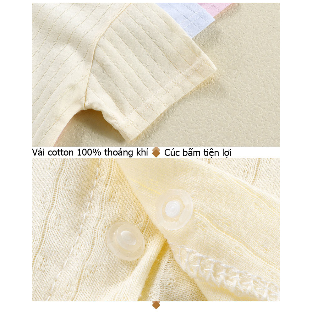Bộ body cộc tay, Bodysuit đùi cho bé trai bé gái sơ sinh vải cotton thông hơi hàng Quảng Châu xuất khẩu