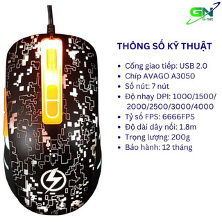 Chuột gaming Lightning GX689S 4000DPI