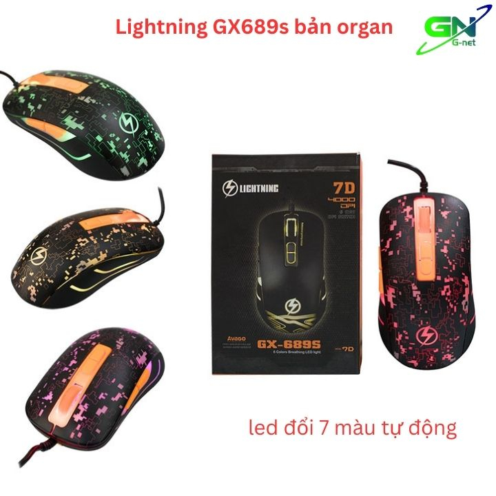 Chuột gaming Lightning GX689S 4000DPI