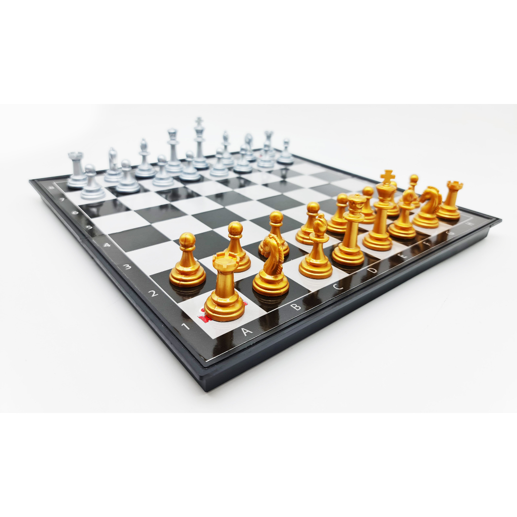 Bộ cờ vua nam châm mini - Bàn cờ vua quốc tế size 19x19cm Sato