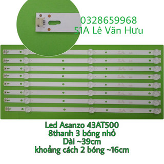Bộ led tv asanzo 43at500/43as510/43as560 gồm 8 thanh 3 bóng