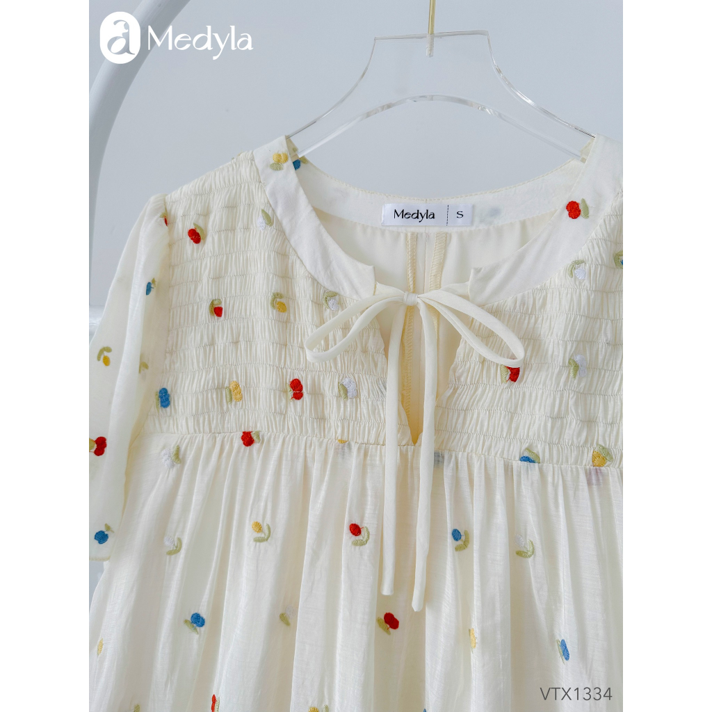 MEDYLA - Váy bầu mùa hè thô boi thêu hoa đầm bầu dự tiệc thiết kế cho bầu đi chơi du lịch - VTX1334