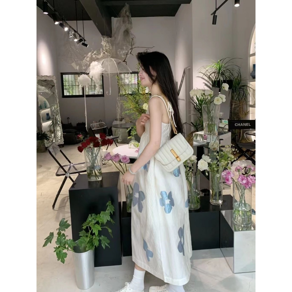 VÁY BBD HOA XANH 2S