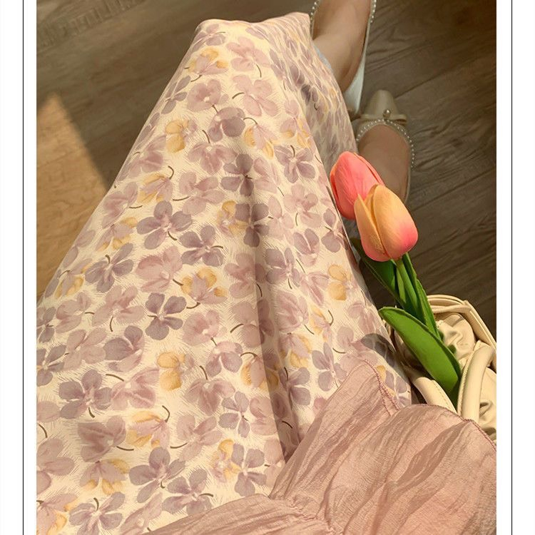 CHÂN VÁY MIDI HOA TÍM