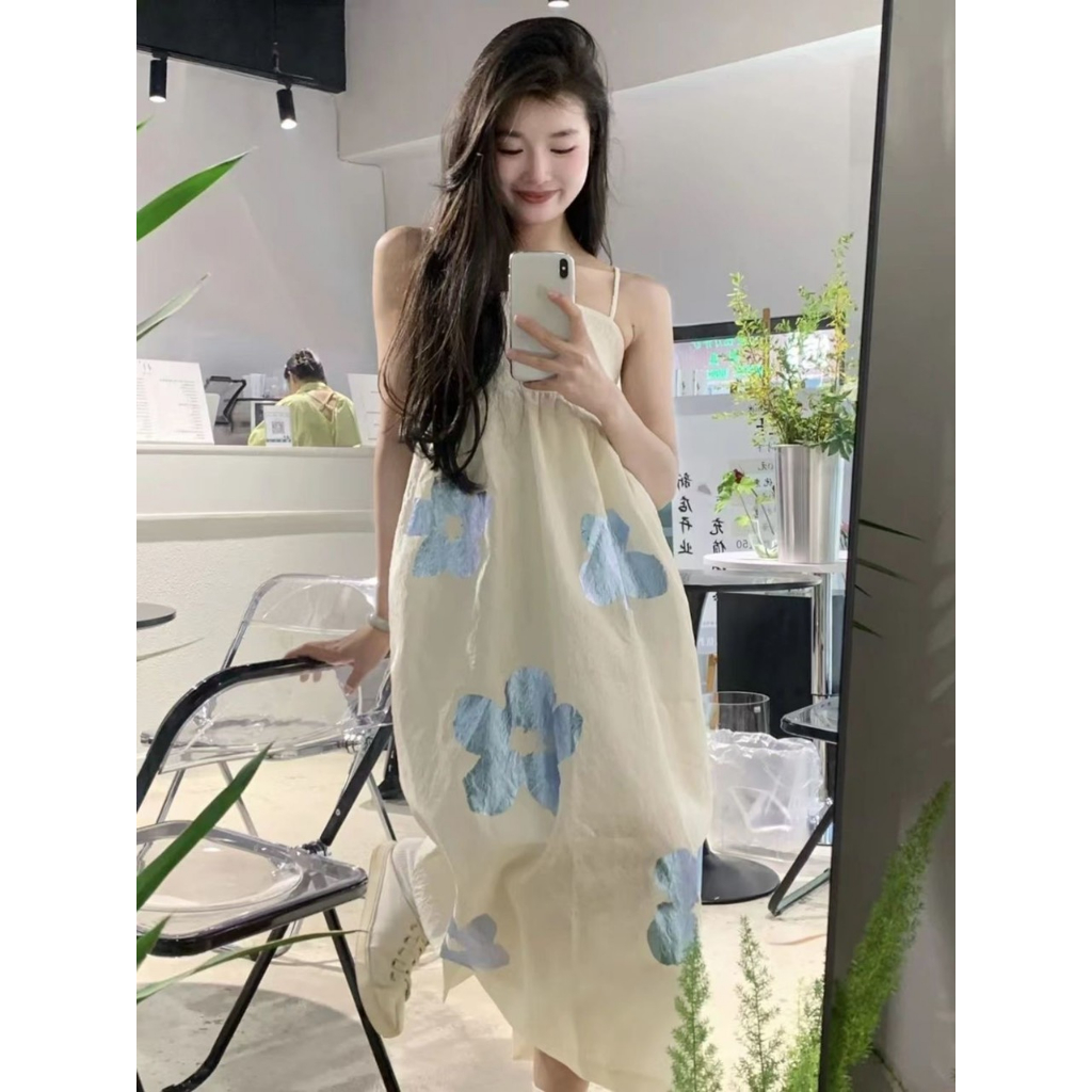 VÁY BBD HOA XANH 2S