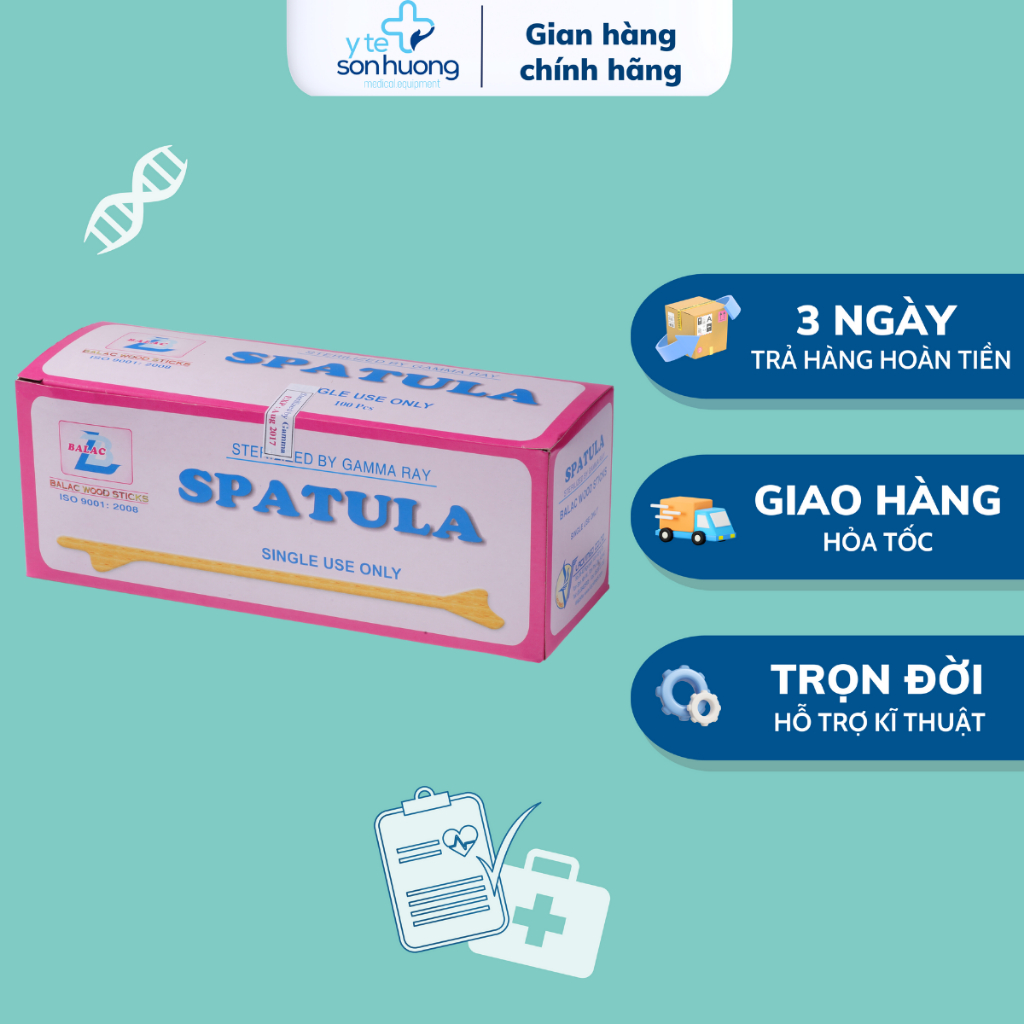 QUE GỖ TIỆT TRÙNG SPATULA (QUE LÀM PAP)