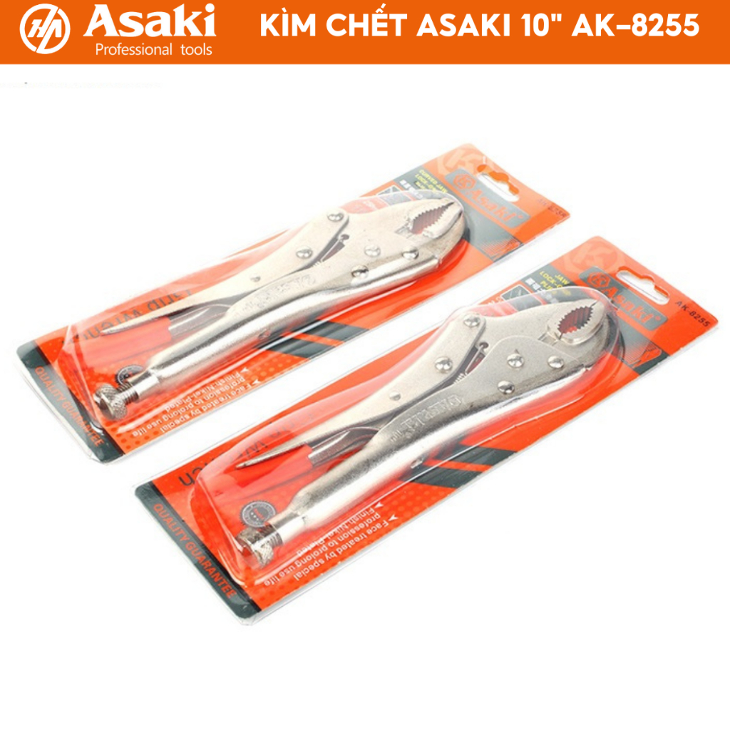 Kìm chết mỏ oval Asaki AK-8255 10 inch 250mm kìm bấm chết thép High Carbon mạ chrome chống gỉ