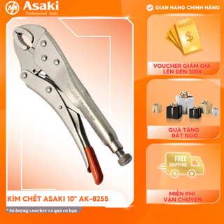 Kìm chết mỏ oval Asaki AK-8255 10 inch 250mm kìm bấm chết thép High Carbon mạ chrome chống gỉ
