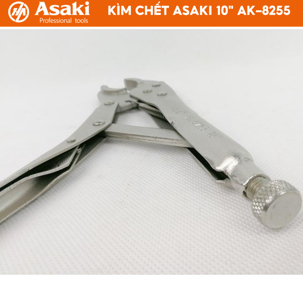 Kìm chết mỏ oval Asaki AK-8255 10 inch 250mm kìm bấm chết thép High Carbon mạ chrome chống gỉ