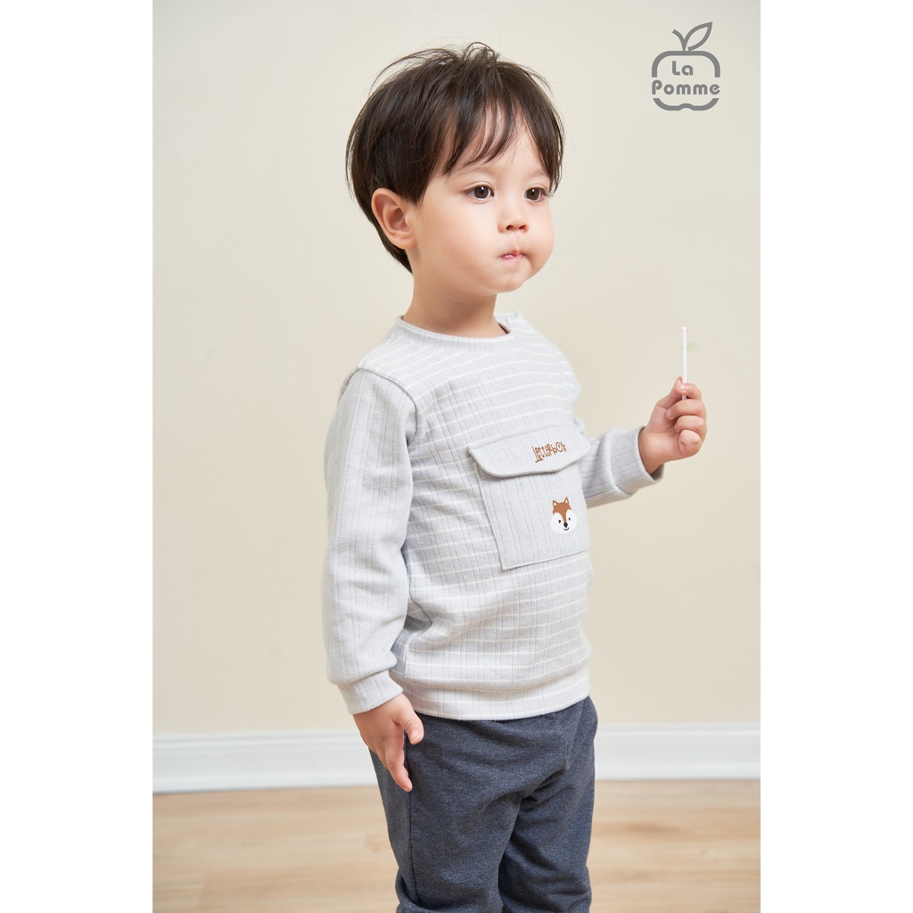 12-18M Bộ quần áo dài tay cho bé trai, bé gái LA POMME Phong thư sóc nhỏ 13041