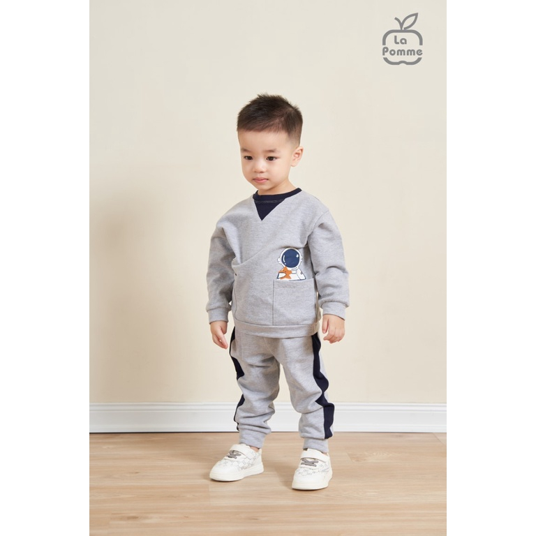 Bộ quần áo dài tay cho bé trai, bé gái LA POMME Spaceman & Stars 13025
