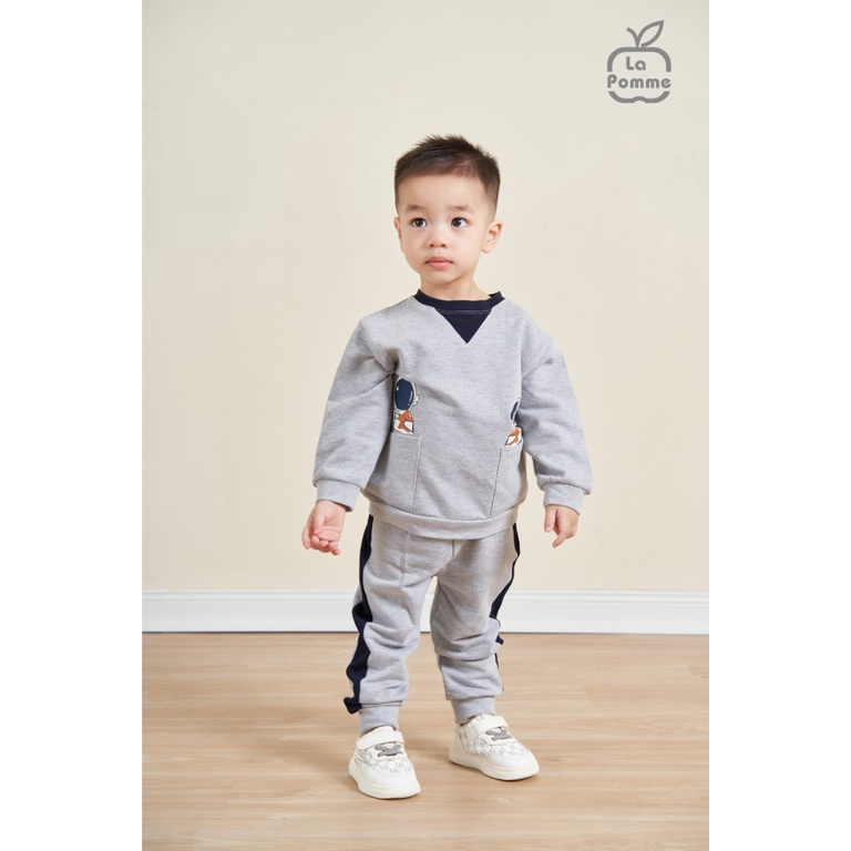 Bộ quần áo dài tay cho bé trai, bé gái LA POMME Spaceman & Stars 13025