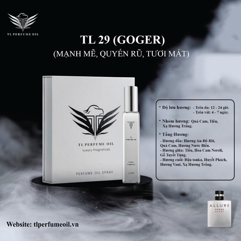7 mẫu nước hoa nam TL PERFUME OIL nhập khẩu pháp chính hãng 25-31