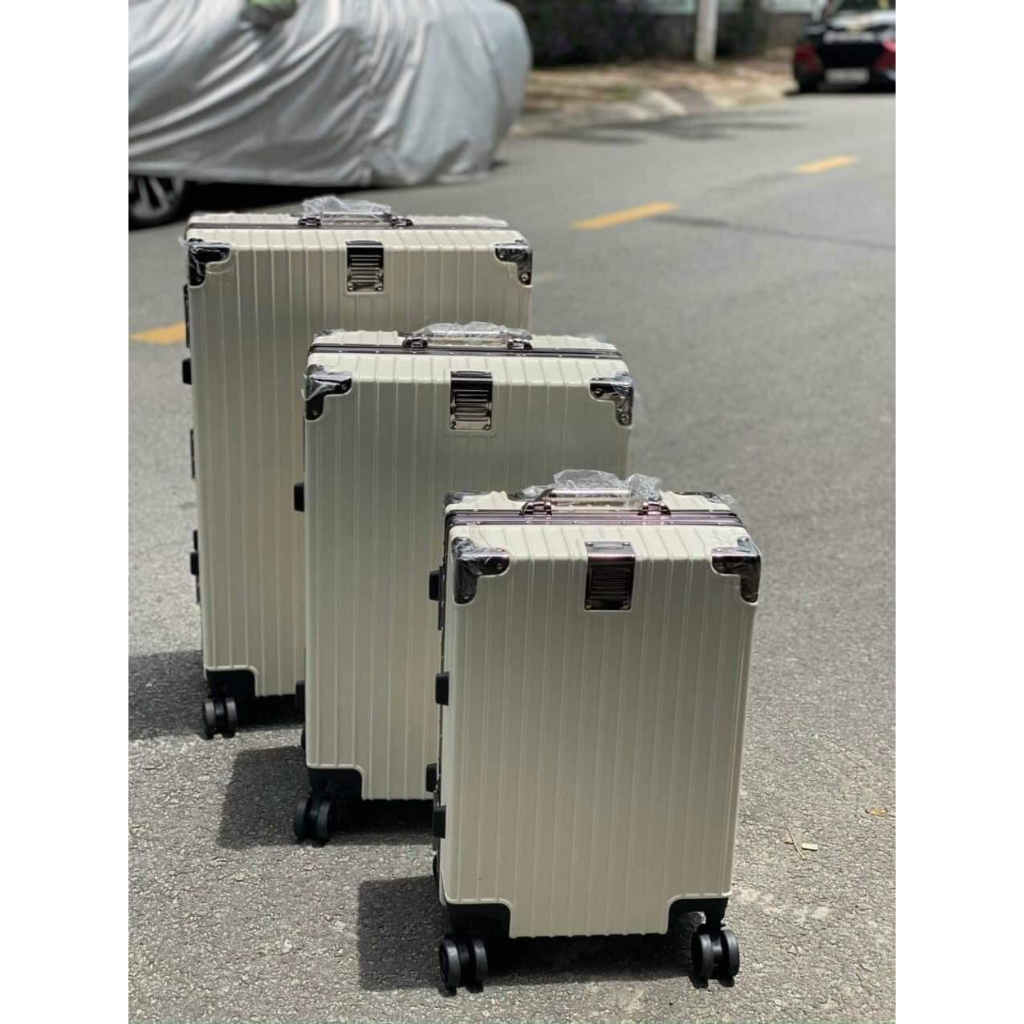 - Vali khung nhôm khóa sập cao cấp size đại 28 inch, 4 góc kim loại chống va đập