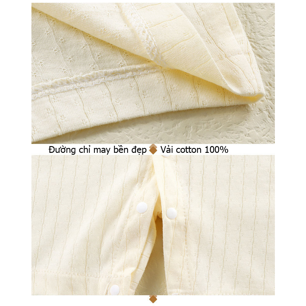 Bộ body cộc tay, Bodysuit đùi cho bé trai bé gái sơ sinh vải cotton thông hơi hàng Quảng Châu xuất khẩu