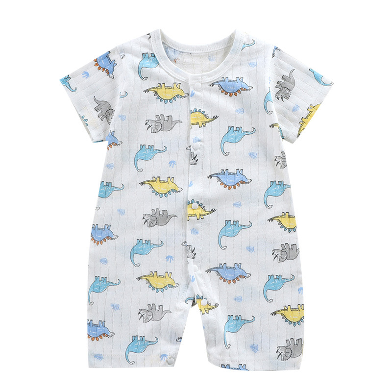 Bộ body cộc tay, Bodysuit đùi cho bé trai bé gái sơ sinh vải cotton thông hơi hàng Quảng Châu xuất khẩu