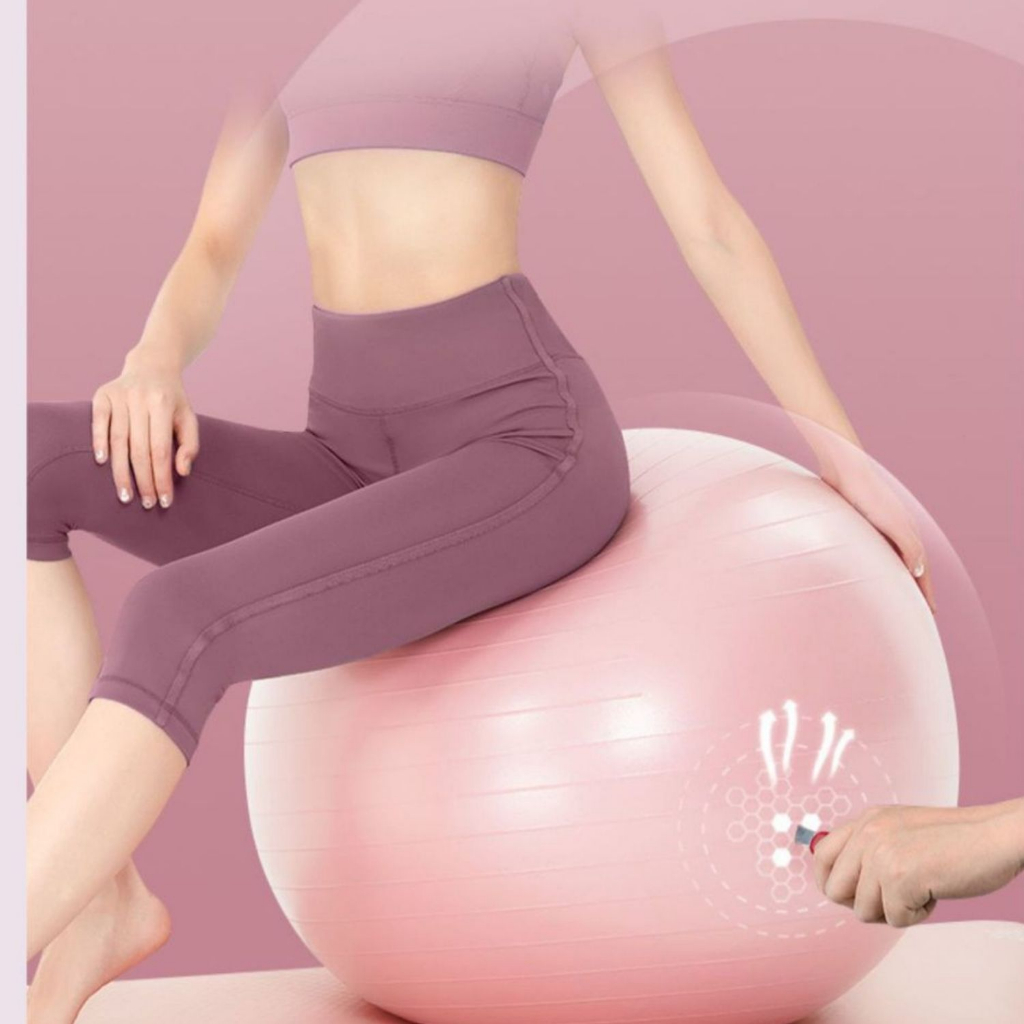 Bóng Tập Yoga Gym Size 65CM Hỗ Trợ Đa Dạng Các Bài Tập Yoga Tại Nhà Tặng Kèm Bơm Chân Không
