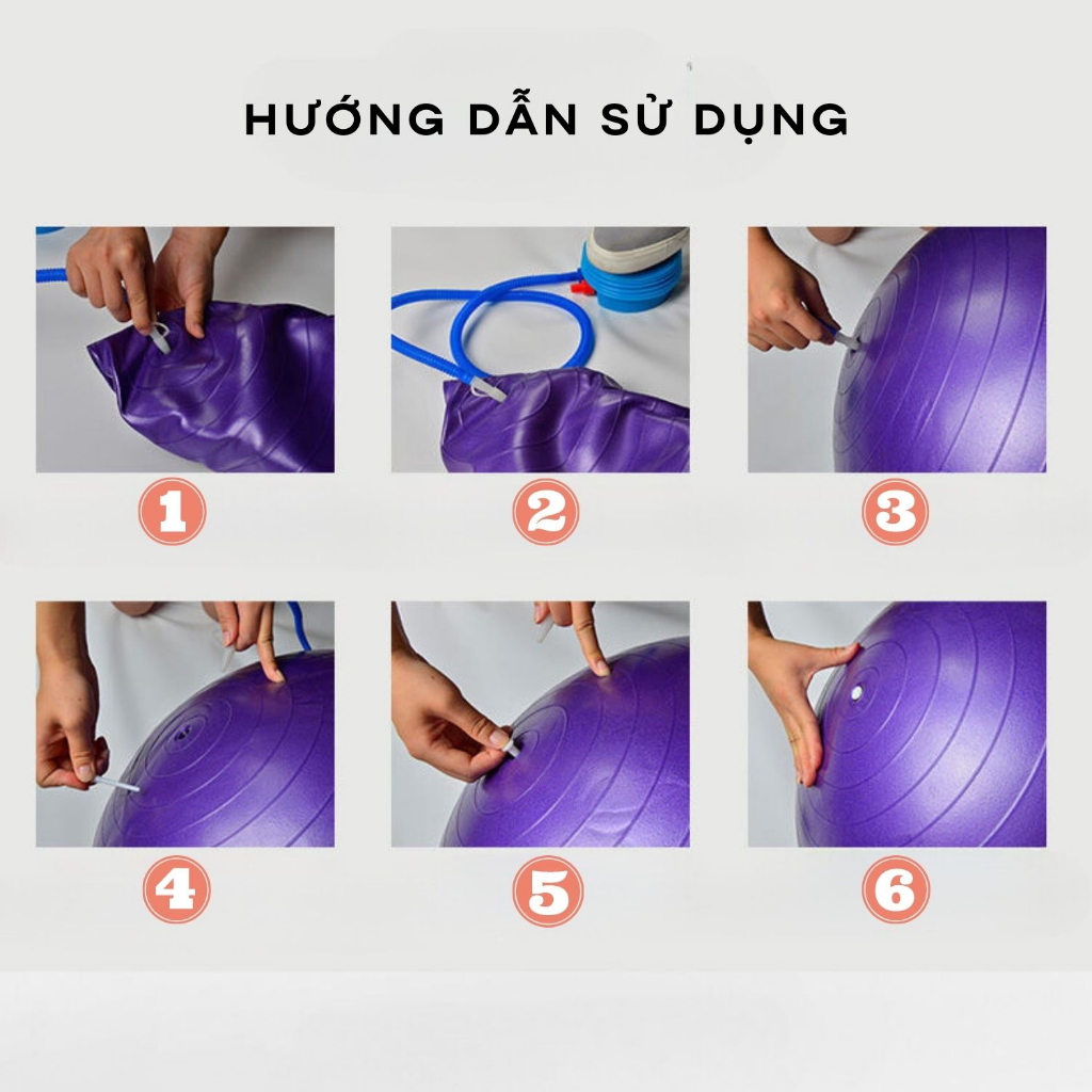 Bóng Tập Yoga Gym Size 65CM Hỗ Trợ Đa Dạng Các Bài Tập Yoga Tại Nhà Tặng Kèm Bơm Chân Không