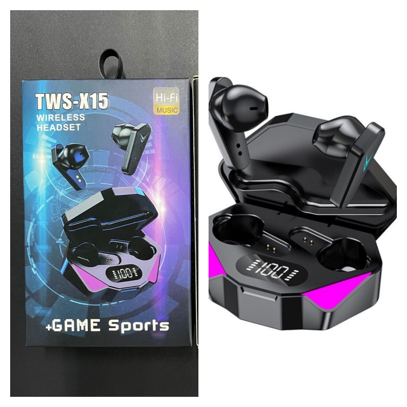 TAI NGHE BLUETOOTH NHÉT TAI KHÔNG DÂY X15 CẢM ỨNG VÂN TAY CÓ MICRO ÂM THNAH HIFI 9D