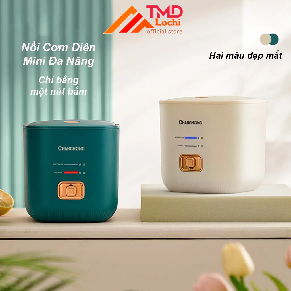 Nồi cơm điện mini đa năng Lochi 1,2L - Nấu cơm ngon, nấu cháo, nấu soup, hầm hấp luộc cho 1 đến 2 người