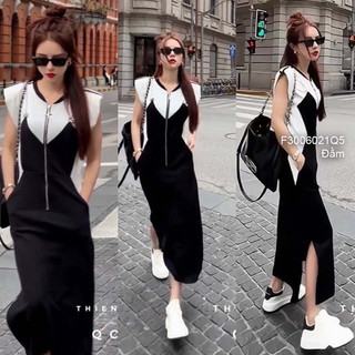 Đầm body phối màu giả yếm sang trọng VIENS STORE