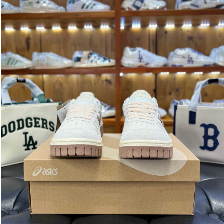 Giày Thể Thao Asics Court Mz Cream Black Gum Kem Vạch Nâu Vintage, Bản Cao Cấp