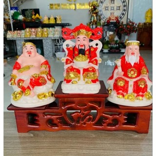 Bộ 3 ông thần tài thổ địa ông thần tiền màu đỏ