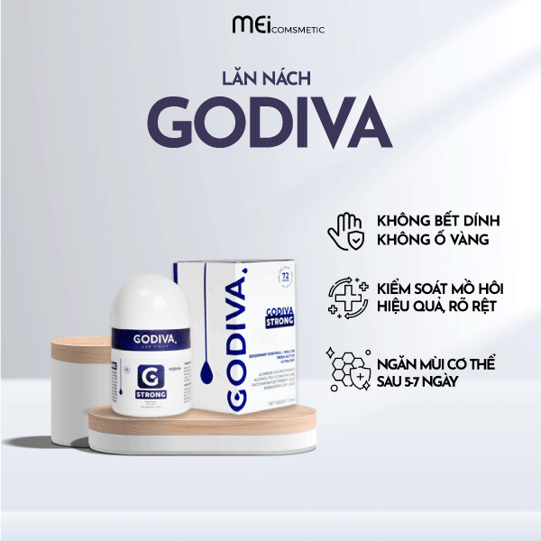 Lăn khử mùi, khử thâm Godiva 20ml, ngăn tiết mồ hôi, khử thâm dưỡng trắng  từ 5 -7 ngày chỉ sau một lần sử dụng