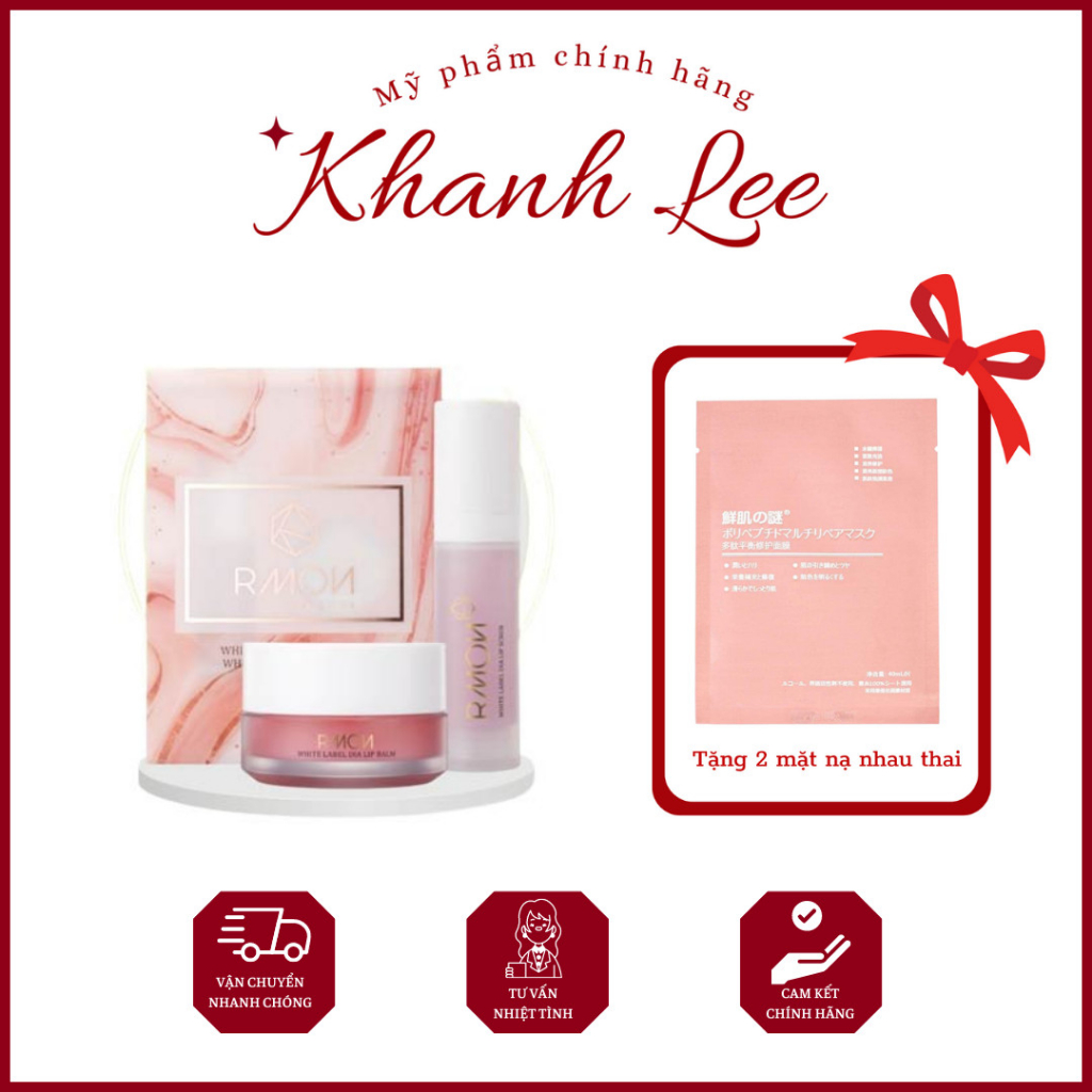 Set Tẩy da chết môi và son dưỡng ủ môi  𝐑𝐌𝐎𝐍 𝐖𝐇𝐈𝐓𝐄 𝐋𝐀𝐁𝐄𝐋 𝐃𝐈𝐀 𝐋𝐈𝐏 𝐒𝐂𝐑𝐔𝐁 & 𝐋𝐈𝐏 𝐁𝐀𝐋𝐌.