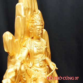 [ Cao 26 cm ] Tượng quan âm tự tại [ Bột đá + composite ]
