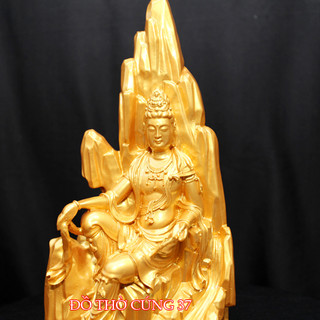 [ Cao 26 cm ] Tượng quan âm tự tại [ Bột đá + composite ]