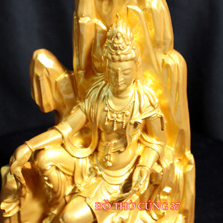[ Cao 26 cm ] Tượng quan âm tự tại [ Bột đá + composite ]