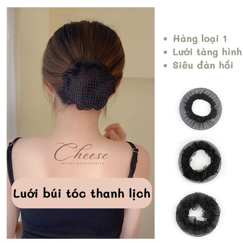 Lưới búi tóc tiếp viên hàng không nhiều kích cỡ siêu đàn hồi - chụp lưới búi tóc tơ tàng hình