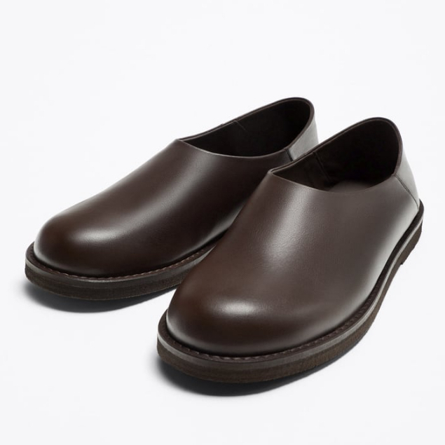 Giày lười nam da nâu Zara authentic SOFT LEATHER LOAFERS size 41