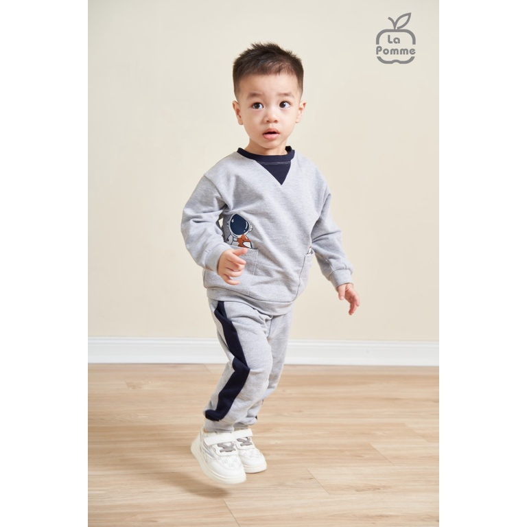 Bộ quần áo dài tay cho bé trai, bé gái LA POMME Spaceman & Stars 13025