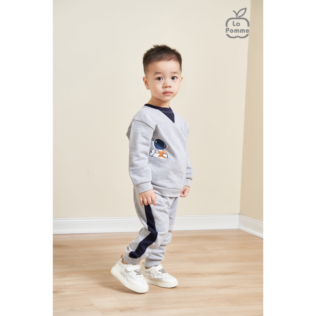 Bộ quần áo dài tay cho bé trai, bé gái LA POMME Spaceman & Stars 13025
