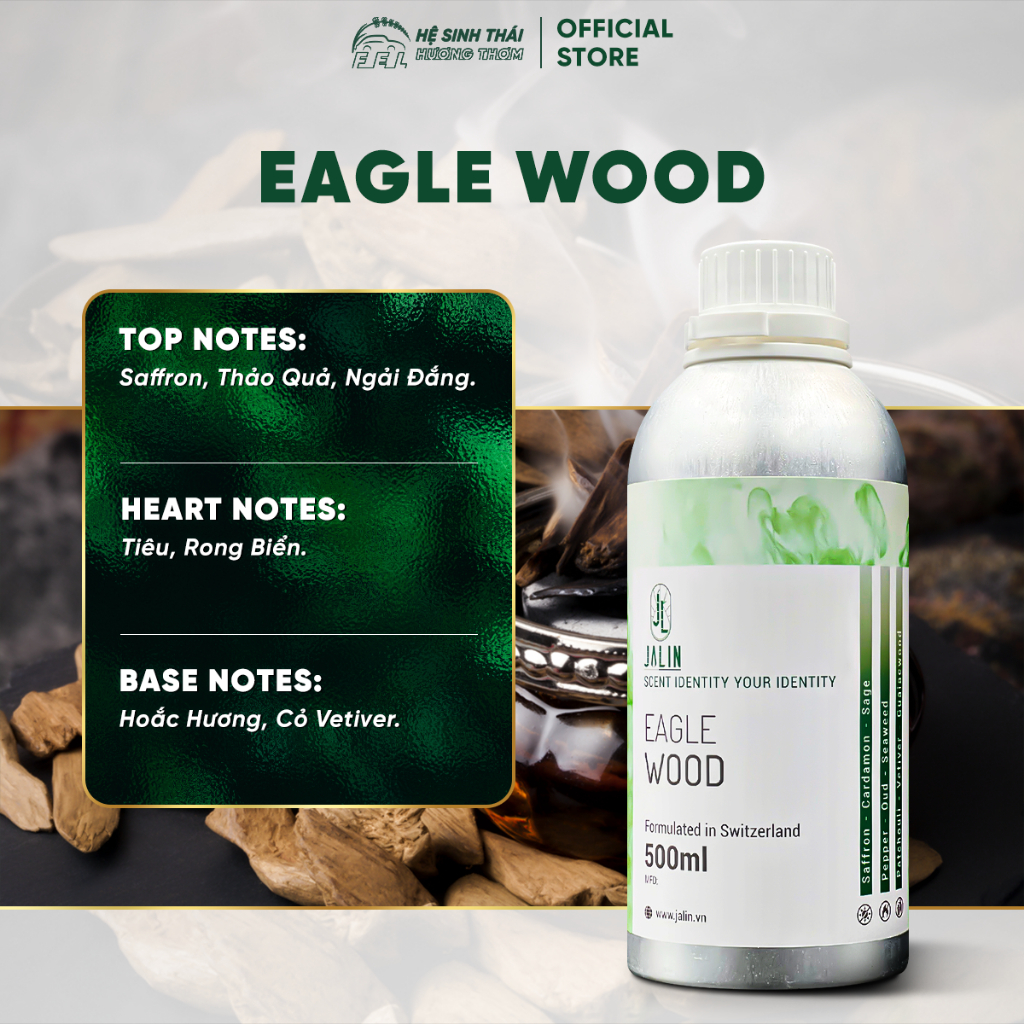 Tinh Dầu Nước Hoa Jalin Eagle Wood (Hương Hoắc Hương & Tiêu) - 500ml