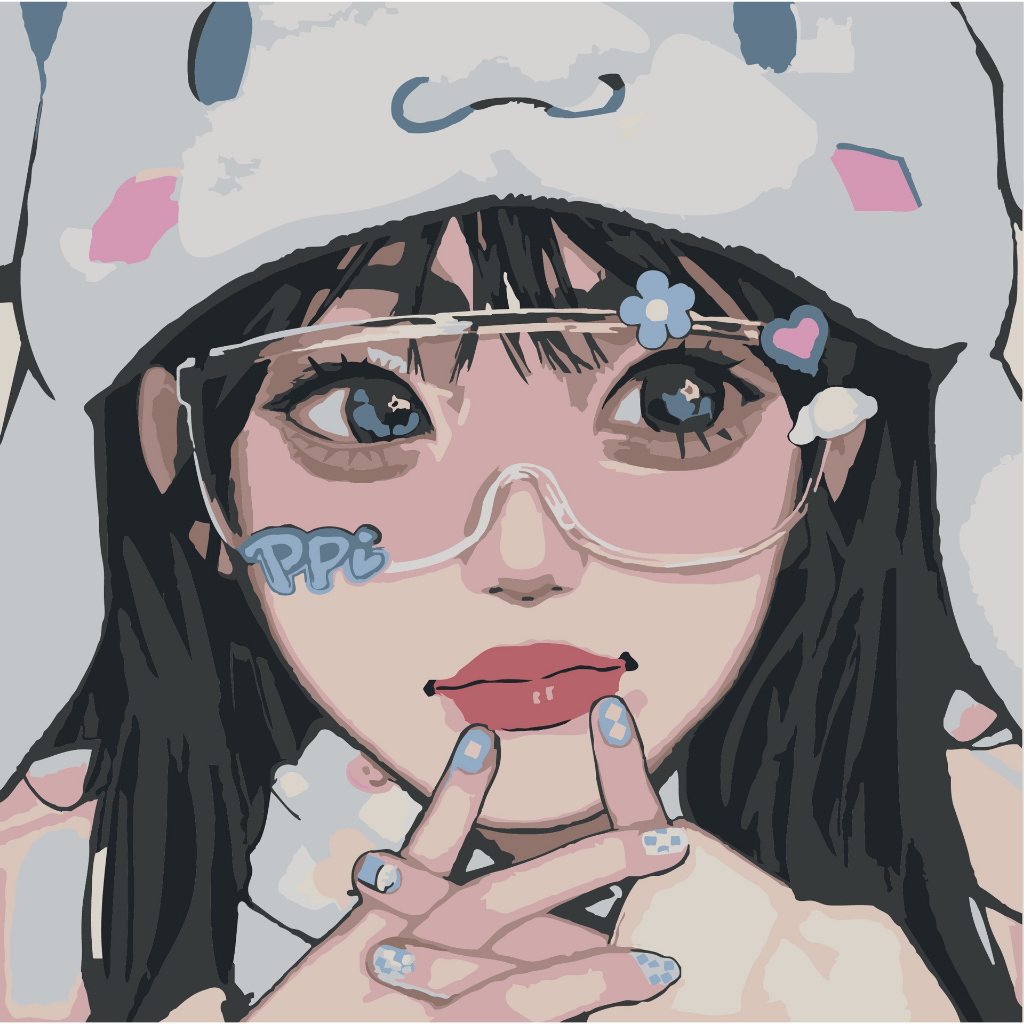 Tranh số hóa 20x20 tranh sơn dầu tô màu theo số nhân vật hoạt hình Butterfly Star