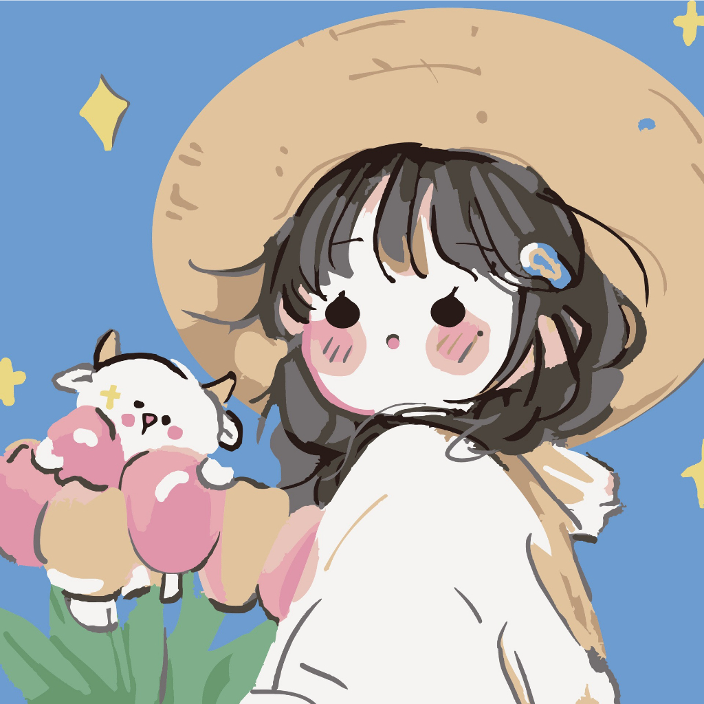 Tranh số hóa 20x20 tranh sơn dầu tô màu theo số nhân vật hoạt hình Butterfly Star