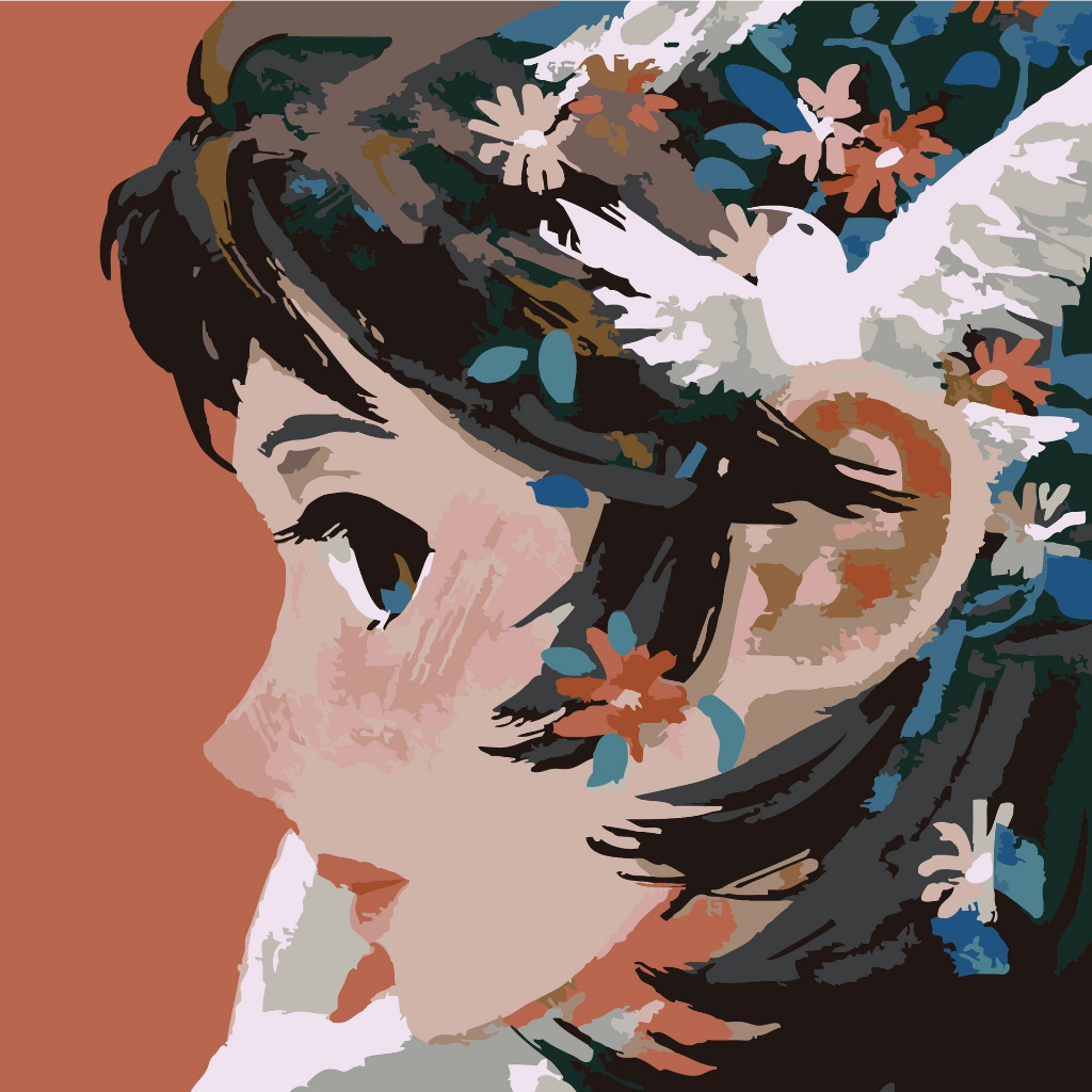 Tranh số hóa 20x20 tranh sơn dầu tô màu theo số nhân vật hoạt hình Butterfly Star