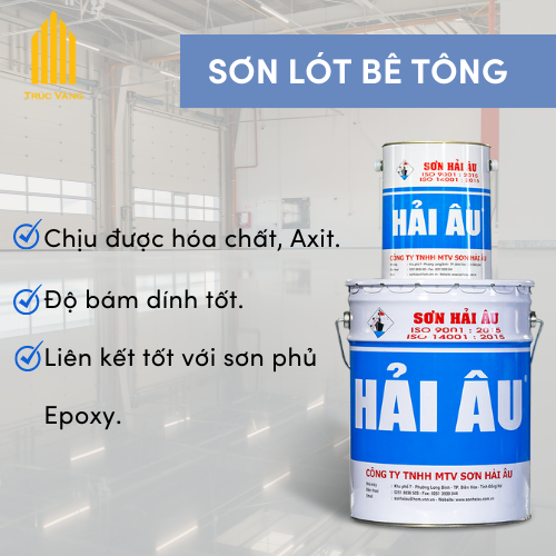Sơn lót bê tông Hải Âu bám dính tốt, chịu mài mòn cao trong môi trường hóa chất, dung môi - Dung tích: 5L
