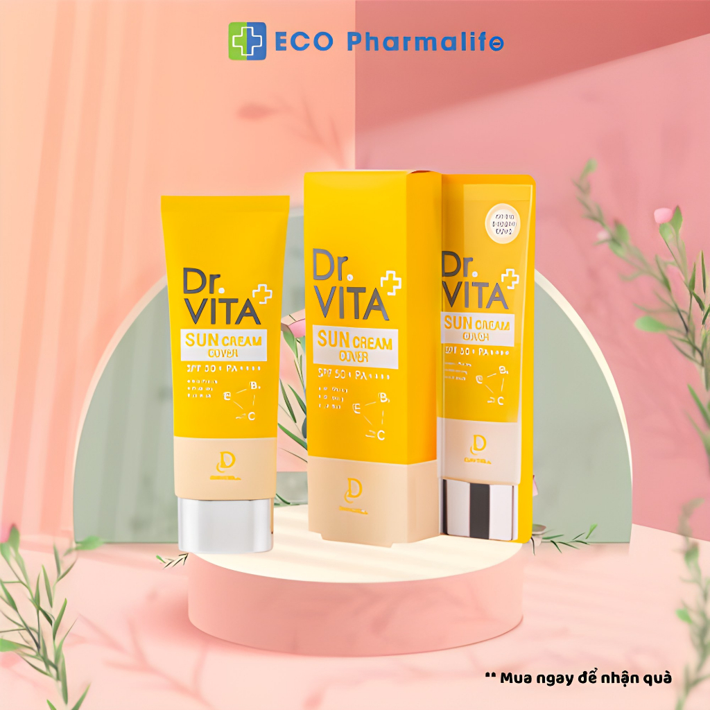Kem chống nắng vật lý DayCell Dr.Vita nâng tone bảo vệ da khỏi tia UV SPF50/PA+++ 50g - Luiantt_official