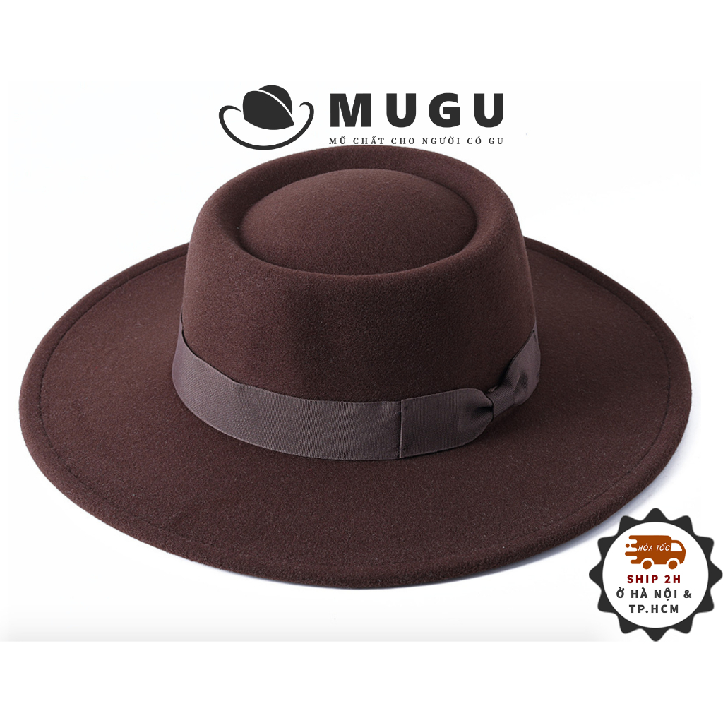 Mũ Phớt Nam Nữ Trung Niên FN35 Rộng Vành Cao Cấp Chất Liệu 100% Nỉ - Nón Fedora Chóp Cổ Điển 9 Cm
