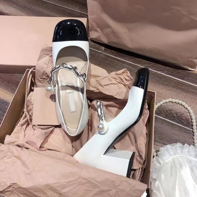 Giày mary jane big size 40 41 42 gót vuông 6cm mũi vuông