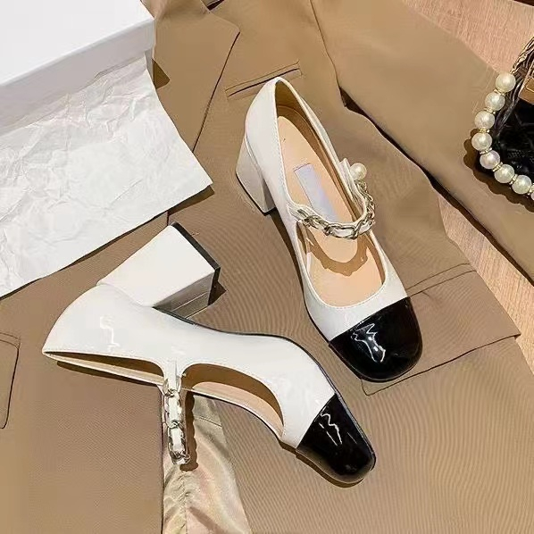 Giày mary jane big size 40 41 42 gót vuông 6cm mũi vuông